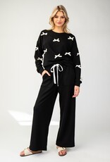 509 Broadway 3D Ribbon Long Sleeve Top