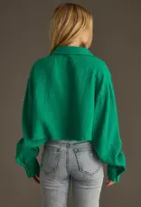 509 Broadway Cropped Cotton Button Up