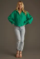 509 Broadway Cropped Cotton Button Up