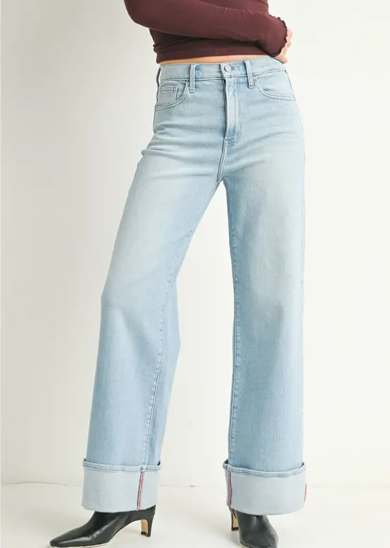 Just Black Denim Cuffed Palazzo Jean