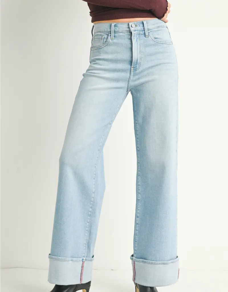 Just Black Denim Cuffed Palazzo Jean