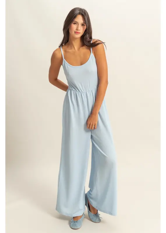 509 Broadway Scoop Neck Sleeveless Wide Leg Jumper