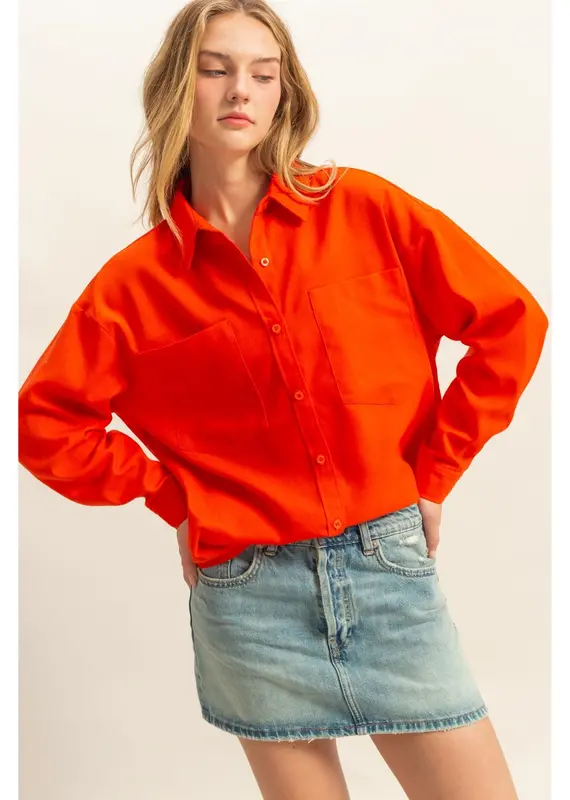 509 Broadway Washed Relaxed Long Sleeve Shirt