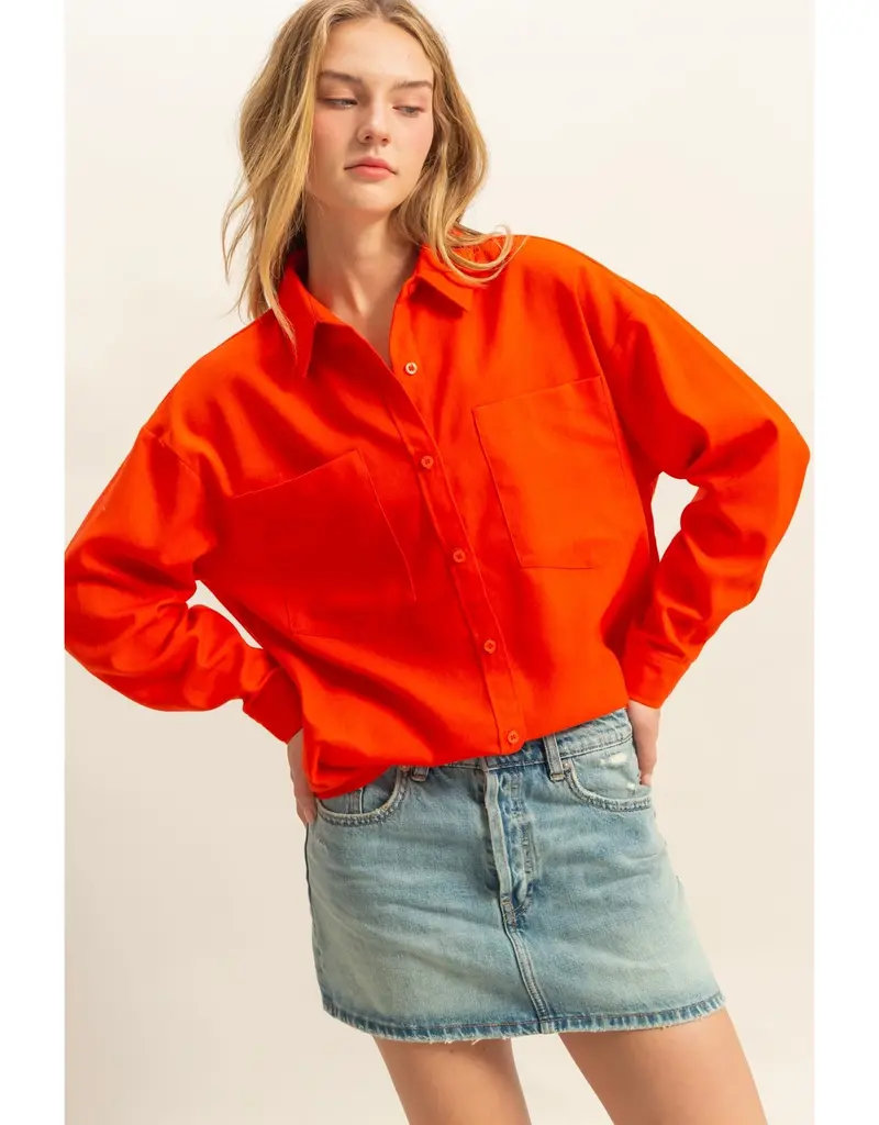 509 Broadway Washed Relaxed Long Sleeve Shirt