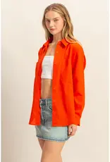 509 Broadway Washed Relaxed Long Sleeve Shirt