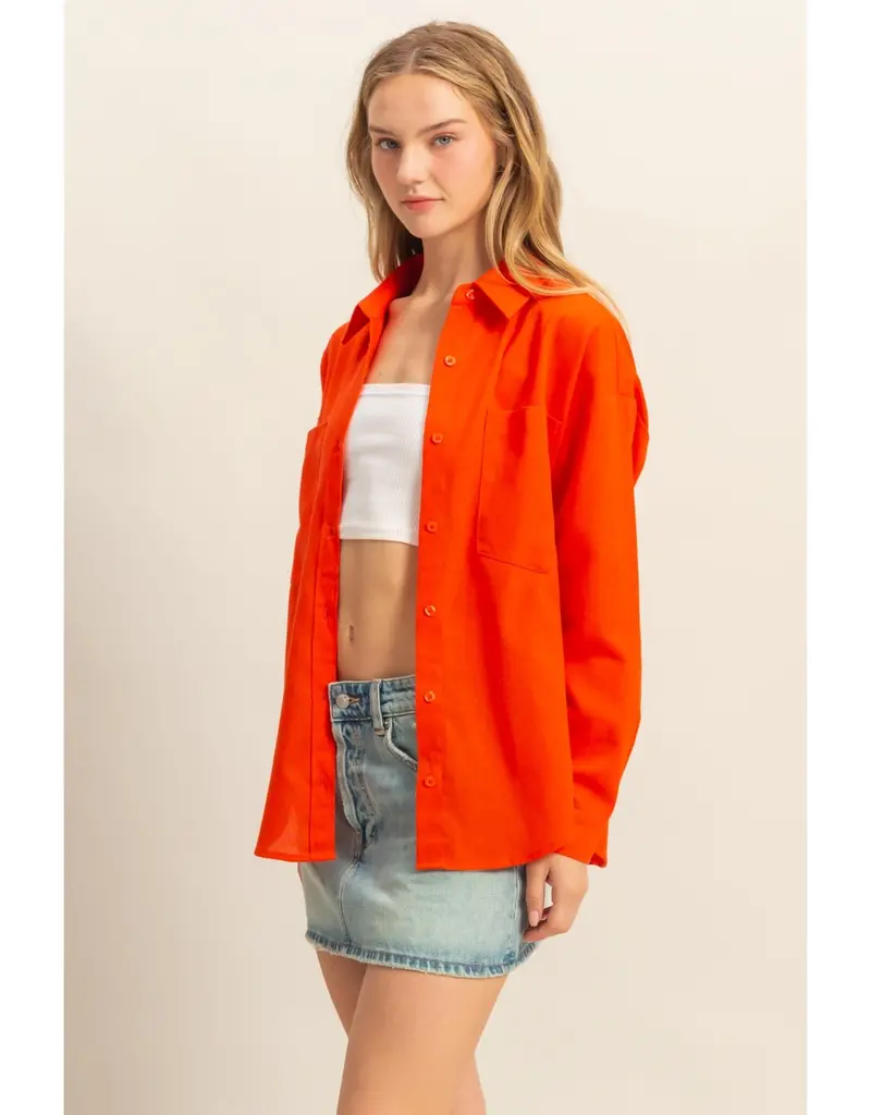 509 Broadway Washed Relaxed Long Sleeve Shirt