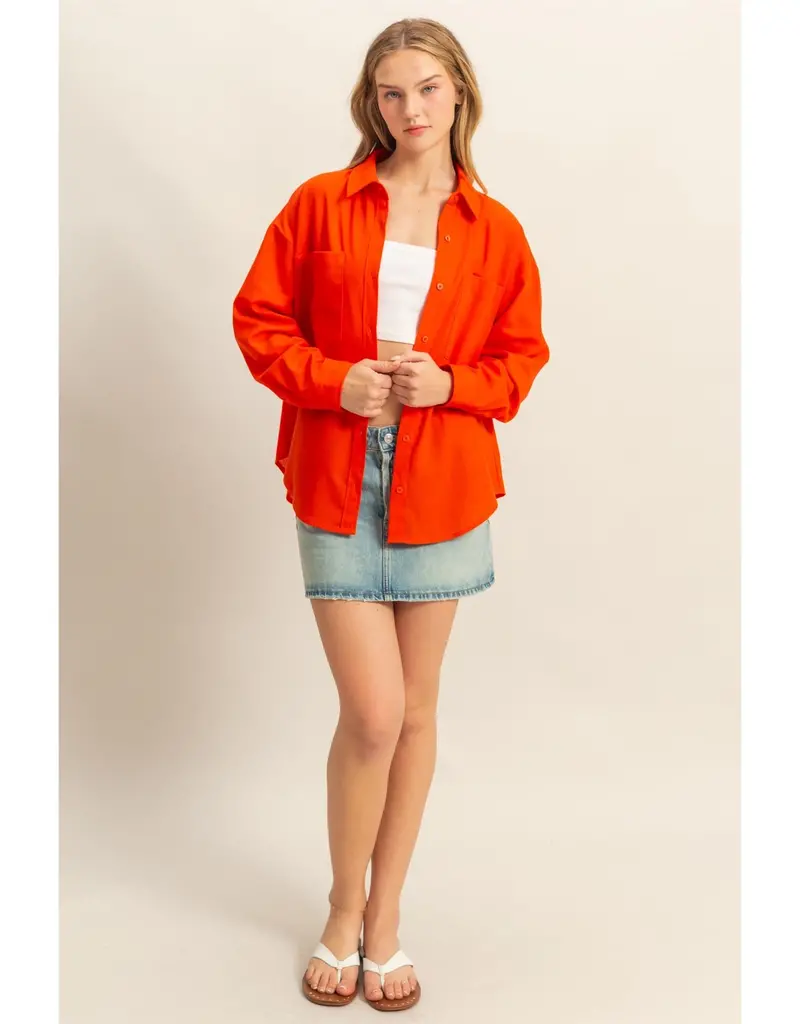 509 Broadway Washed Relaxed Long Sleeve Shirt