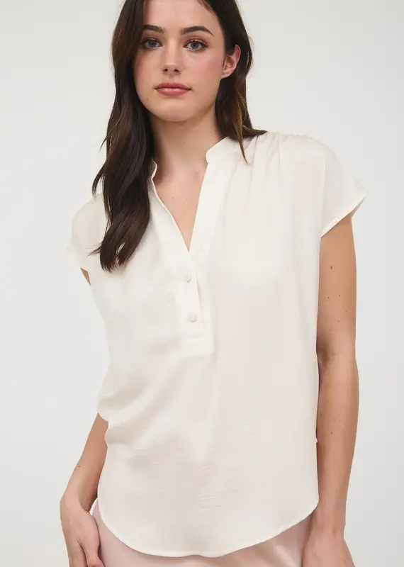 509 Broadway Drop Shoulder Button Front Blouse