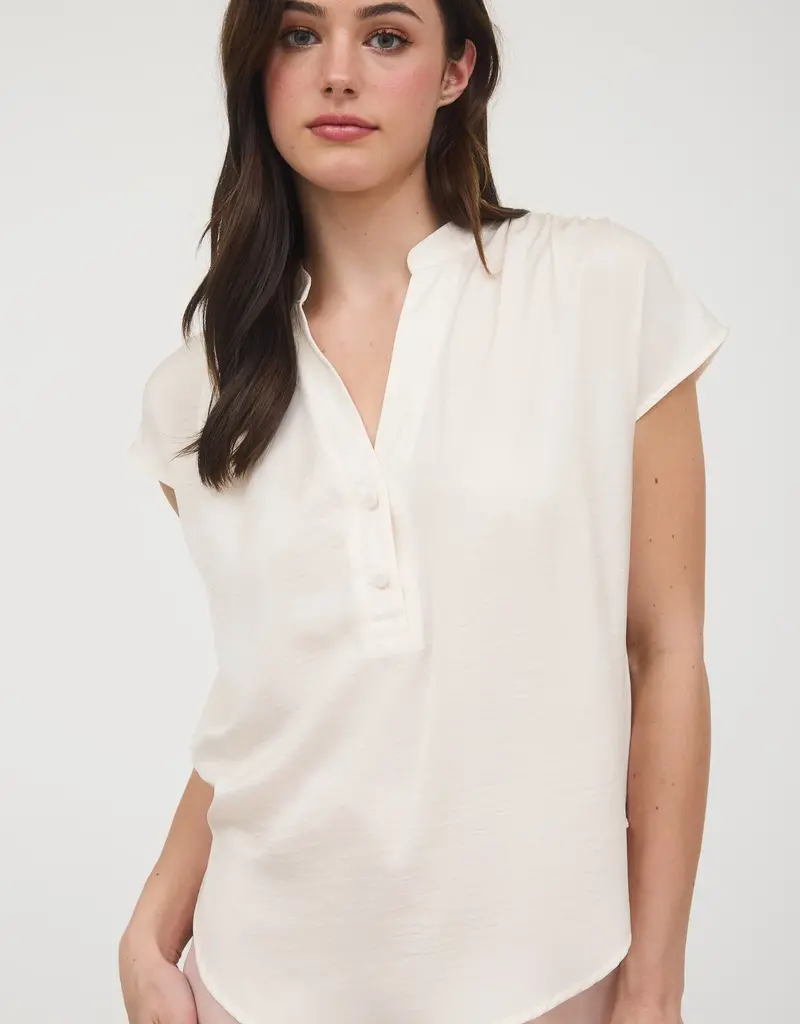 509 Broadway Drop Shoulder Button Front Blouse