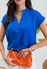 509 Broadway Drop Shoulder Button Front Blouse