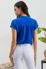 509 Broadway Drop Shoulder Button Front Blouse