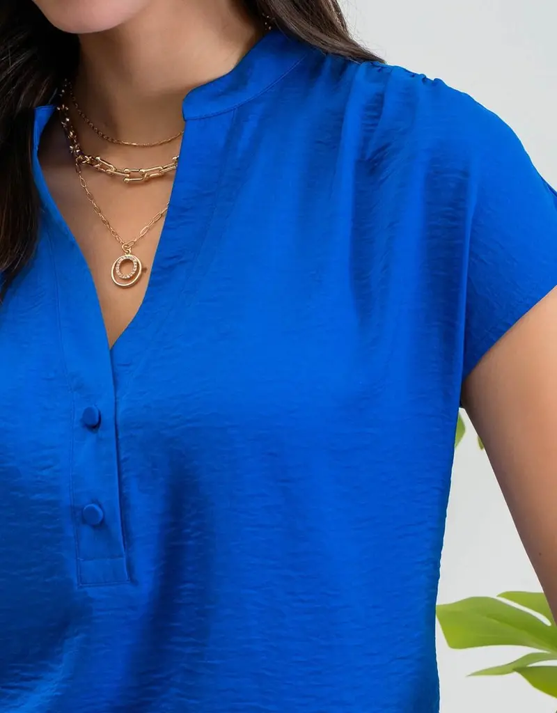 509 Broadway Drop Shoulder Button Front Blouse