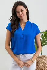 509 Broadway Drop Shoulder Button Front Blouse