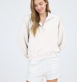 509 Broadway Washed Half Snap Button LS Top