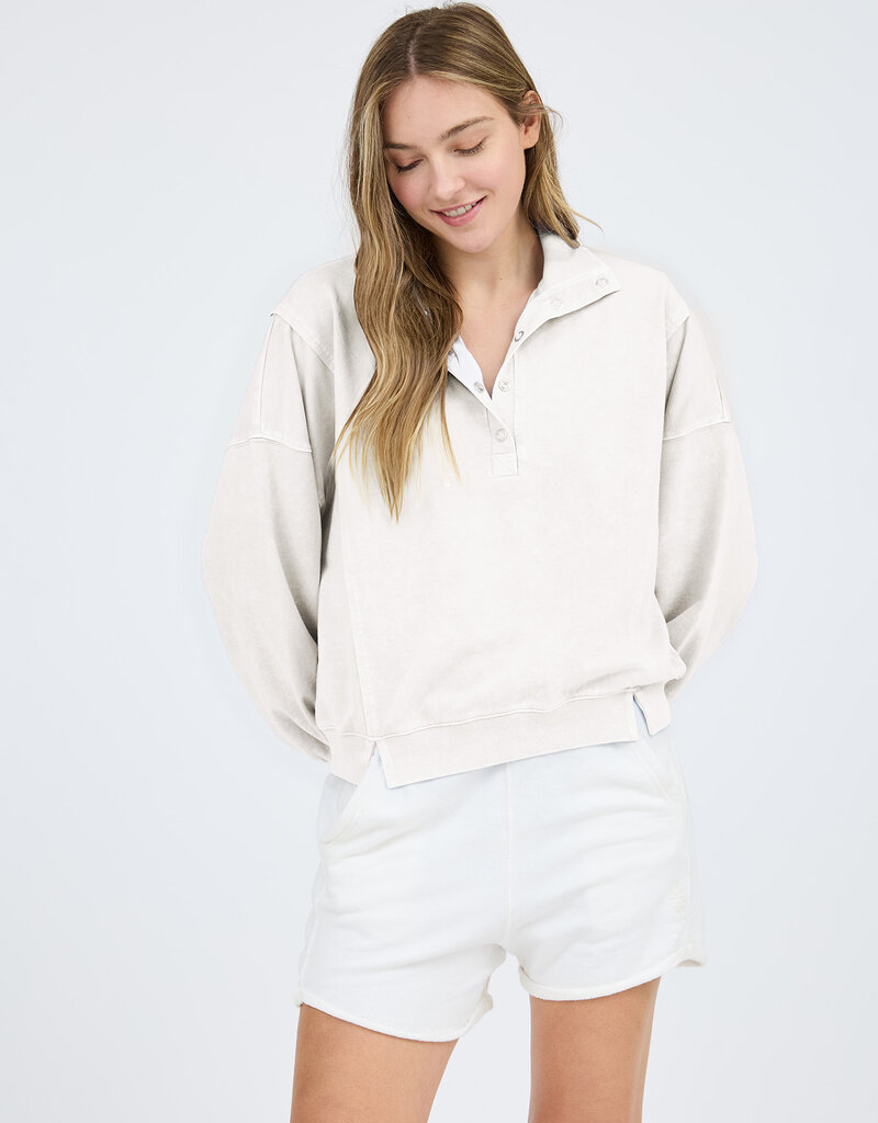 509 Broadway Washed Half Snap Button LS Top