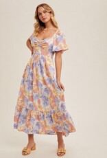509 Broadway Flare Sleeve Midi Dress