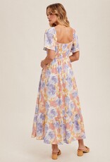 509 Broadway Flare Sleeve Midi Dress
