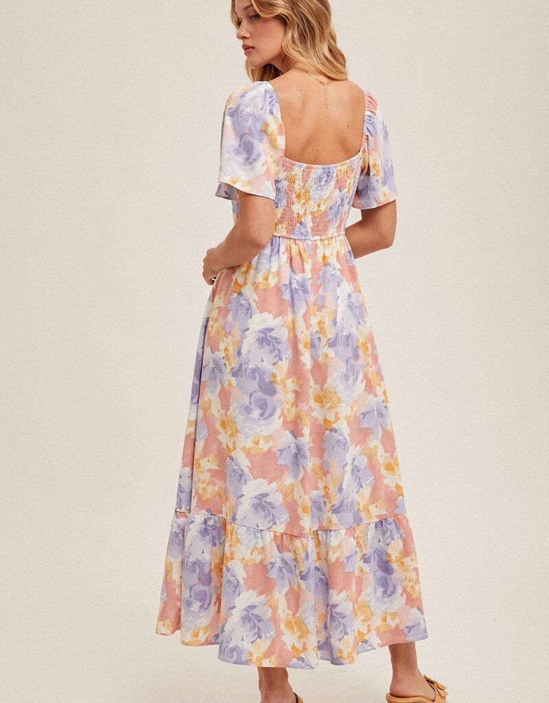509 Broadway Flare Sleeve Midi Dress