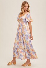 509 Broadway Flare Sleeve Midi Dress