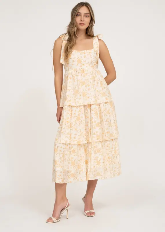 509 Broadway Floral Tie Strap Dress