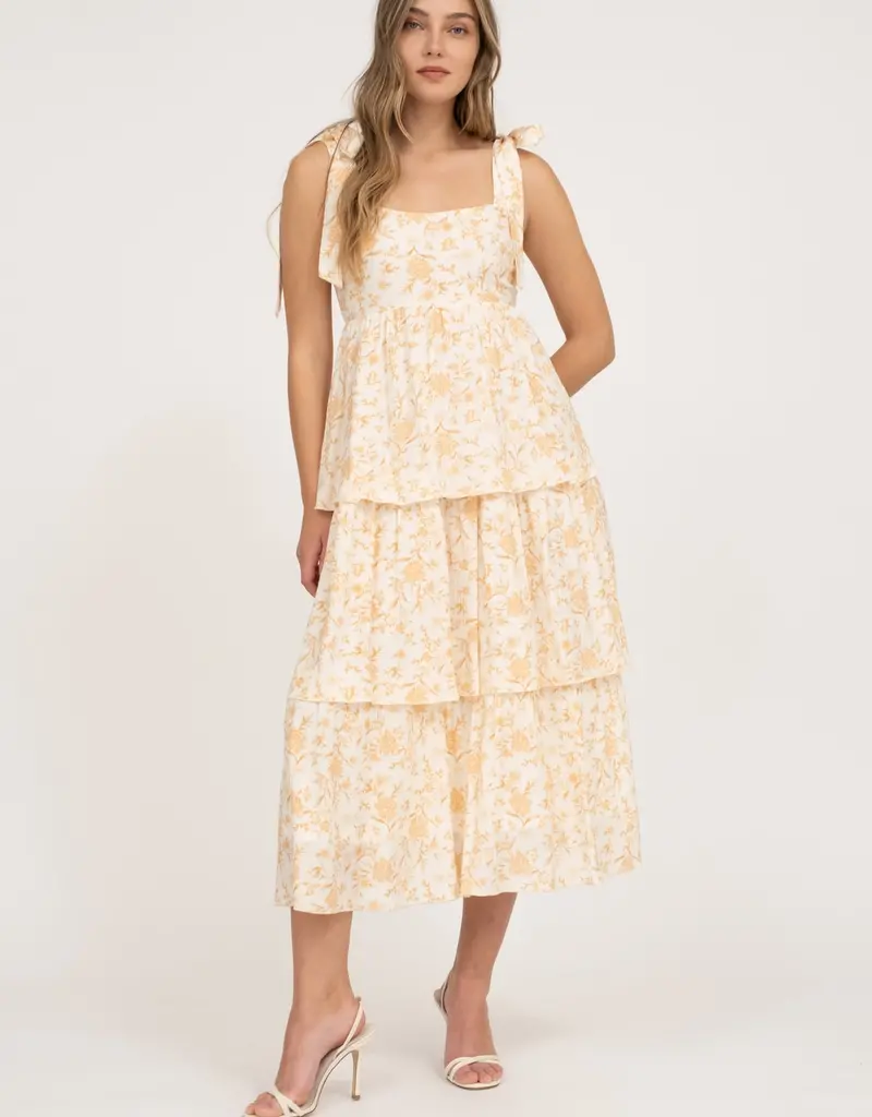 509 Broadway Floral Tie Strap Dress