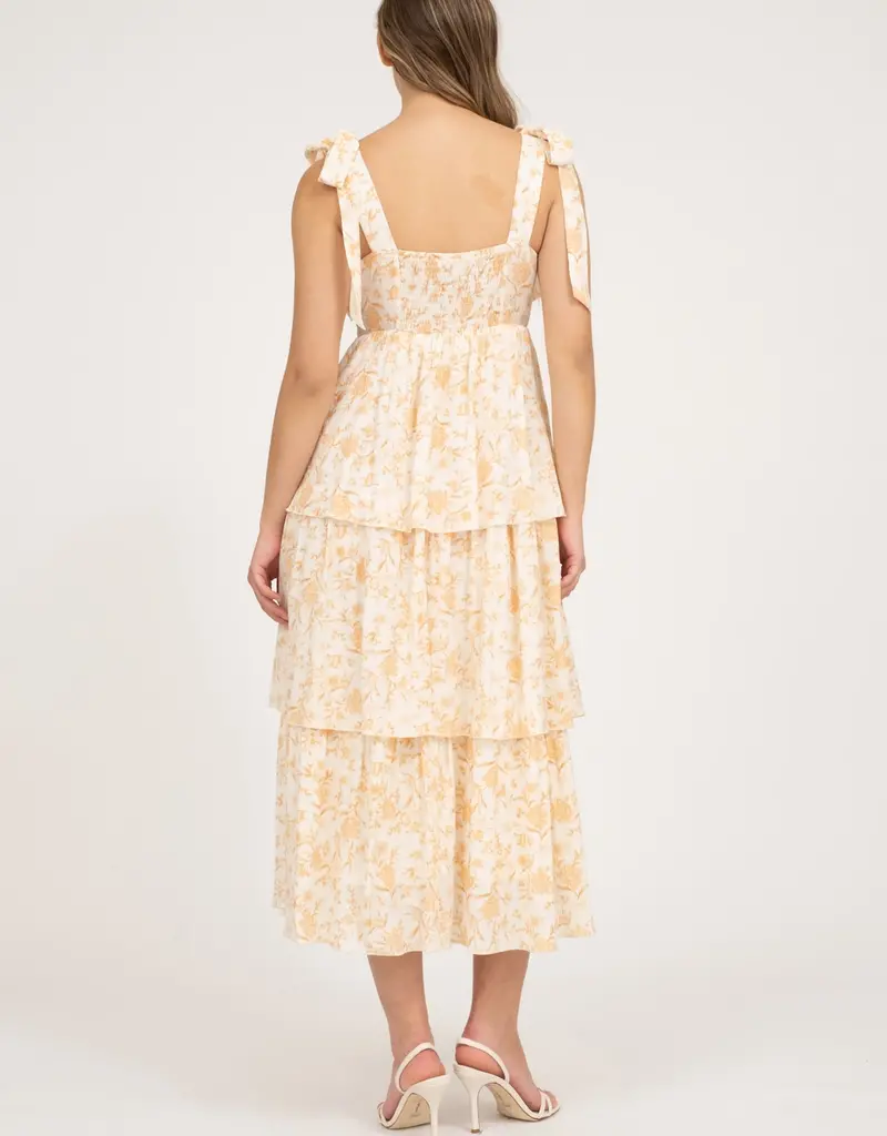 509 Broadway Floral Tie Strap Dress