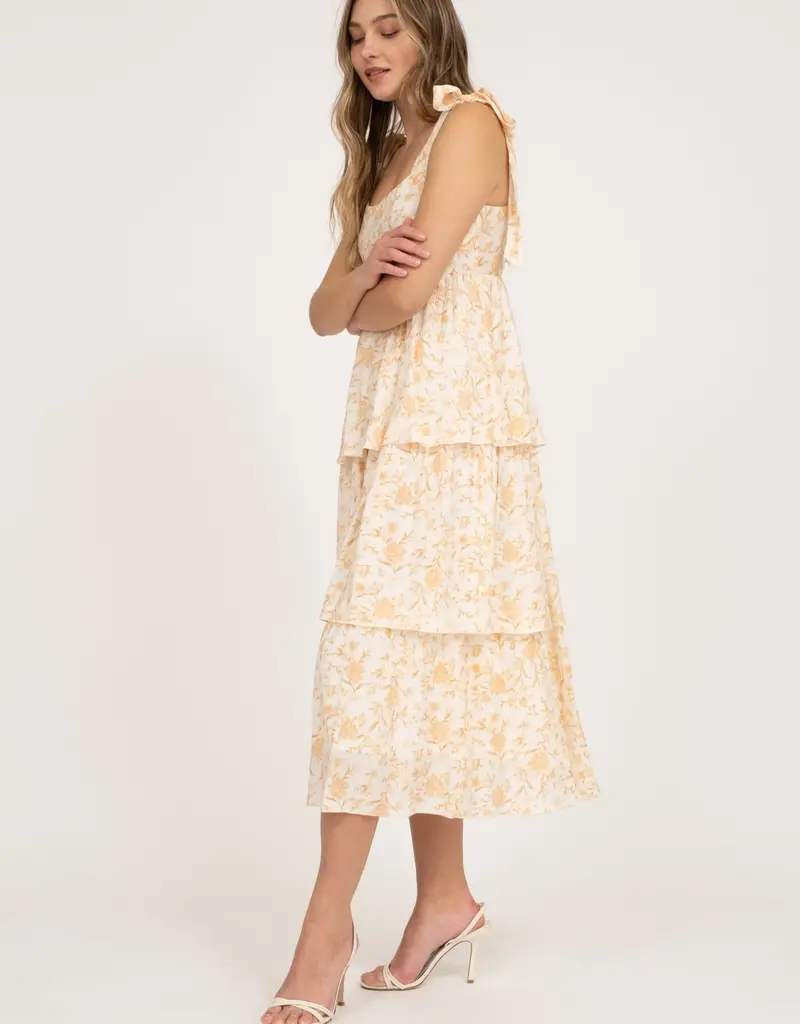 509 Broadway Floral Tie Strap Dress