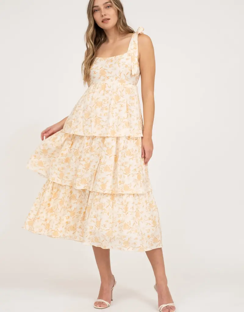 509 Broadway Floral Tie Strap Dress