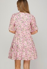 509 Broadway Flutter Sleeve Plunge Neck Mini Dress