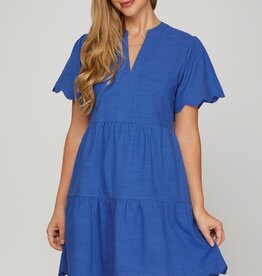 509 Broadway Short Sleeve Scallop Dress