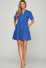 509 Broadway Short Sleeve Scallop Dress