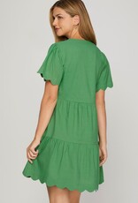 509 Broadway Short Sleeve Scallop Dress