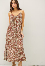 509 Broadway Print  V-Neck Maxi Dress
