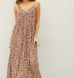 509 Broadway Print  V-Neck Maxi Dress