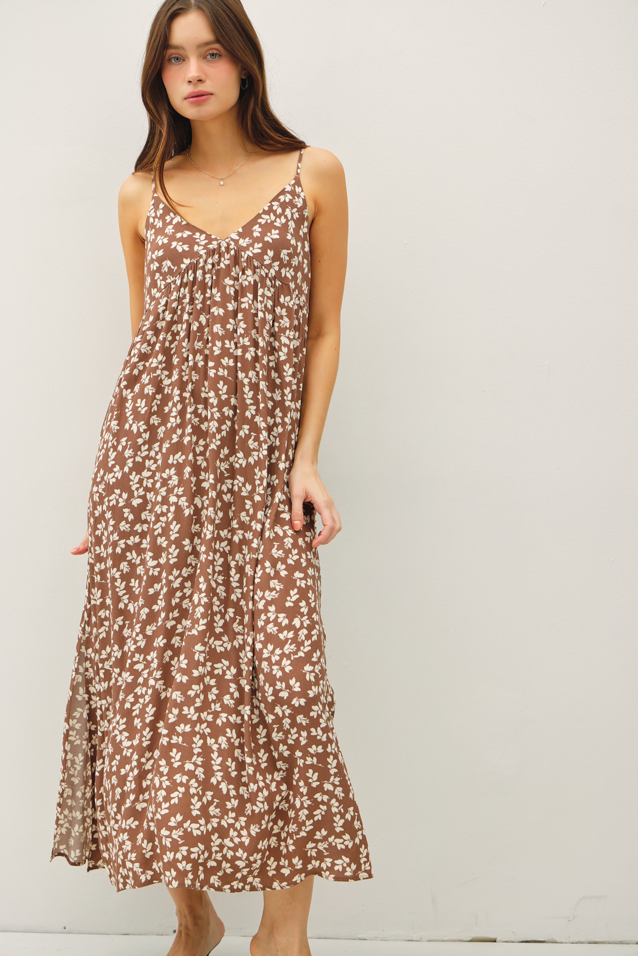 Printed V-Neck Maxi Cami Dress main image 0