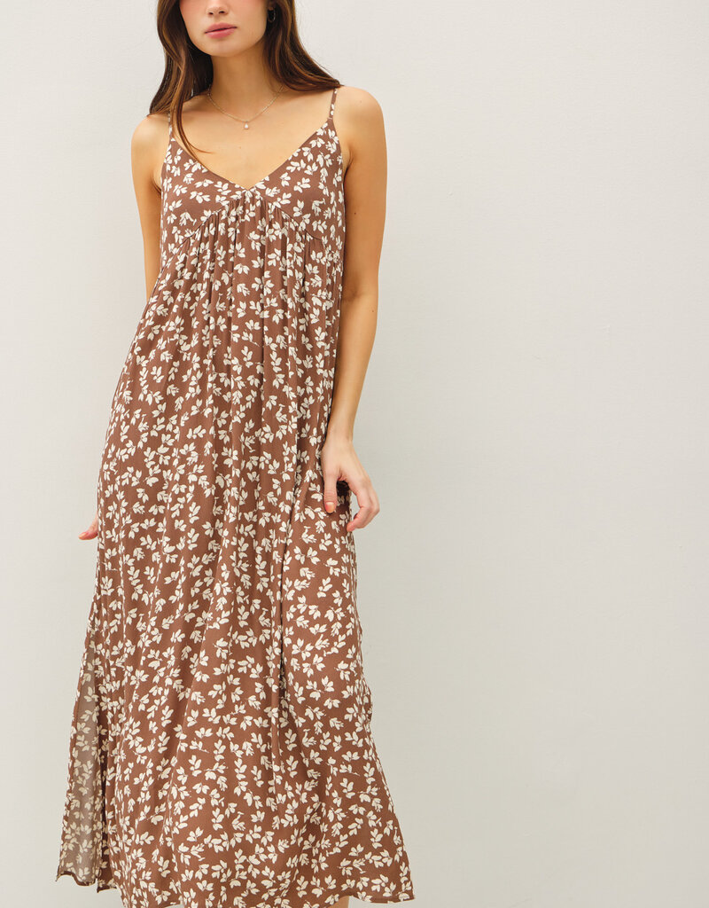 509 Broadway Print  V-Neck Maxi Dress