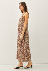 509 Broadway Print  V-Neck Maxi Dress