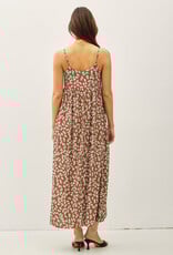 509 Broadway Print  V-Neck Maxi Dress