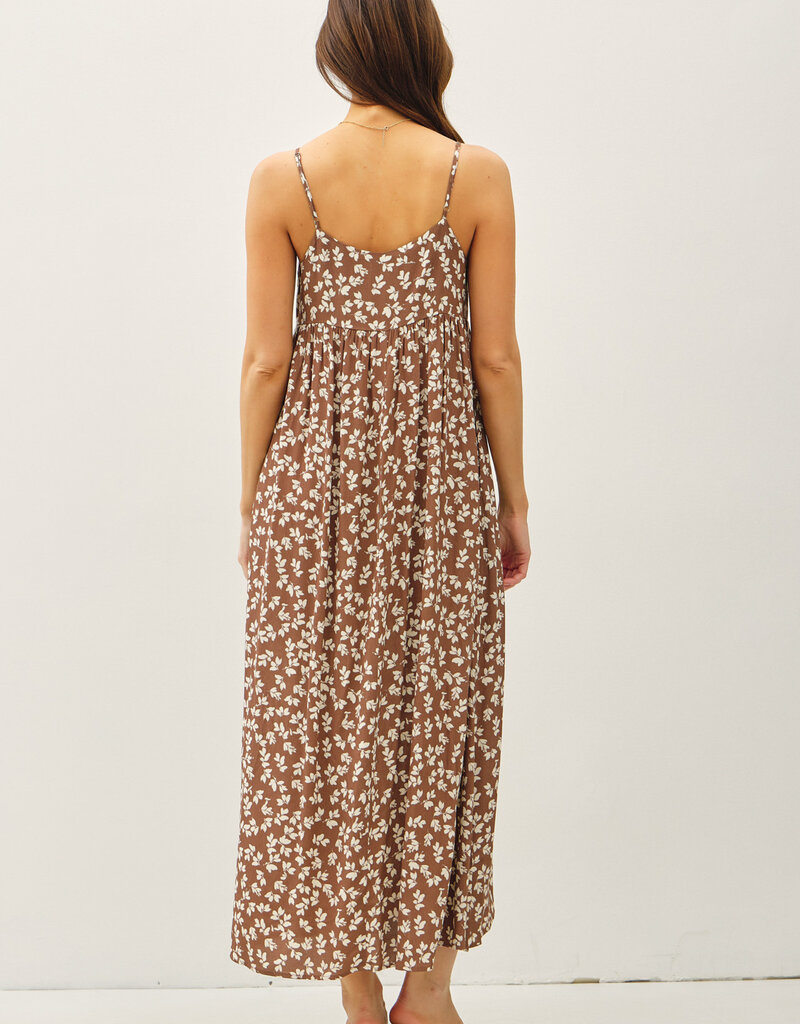 509 Broadway Print  V-Neck Maxi Dress