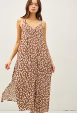 509 Broadway Print  V-Neck Maxi Dress