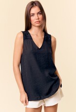 509 Broadway Lace V-Neck Back Button Detail