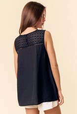 509 Broadway Lace V-Neck Back Button Detail