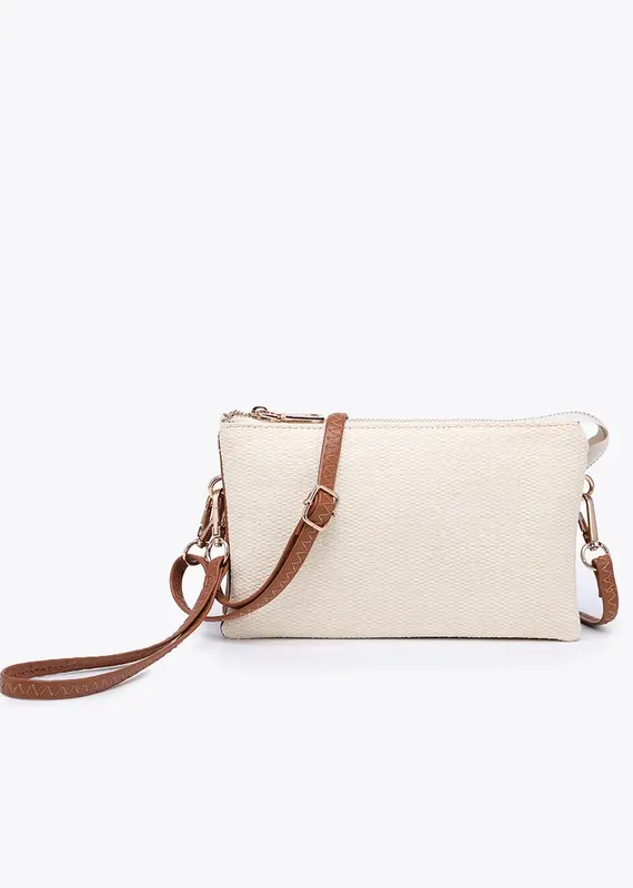 509 Broadway Riley Micro Straw 3 Compartment Crossbody/Wristlet