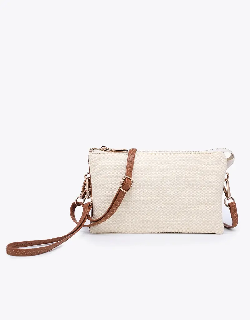 509 Broadway Riley Micro Straw 3 Compartment Crossbody/Wristlet