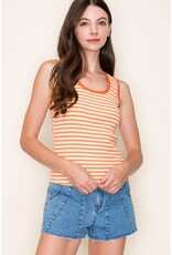 509 Broadway Scoop Neck Stripe Rib Tank