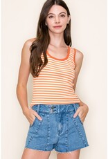 509 Broadway Scoop Neck Stripe Rib Tank