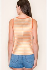 509 Broadway Scoop Neck Stripe Rib Tank
