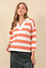 509 Broadway Rugby Stripe French Terry Top