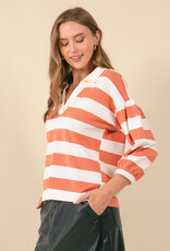 509 Broadway Rugby Stripe French Terry Top