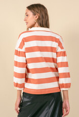 509 Broadway Rugby Stripe French Terry Top